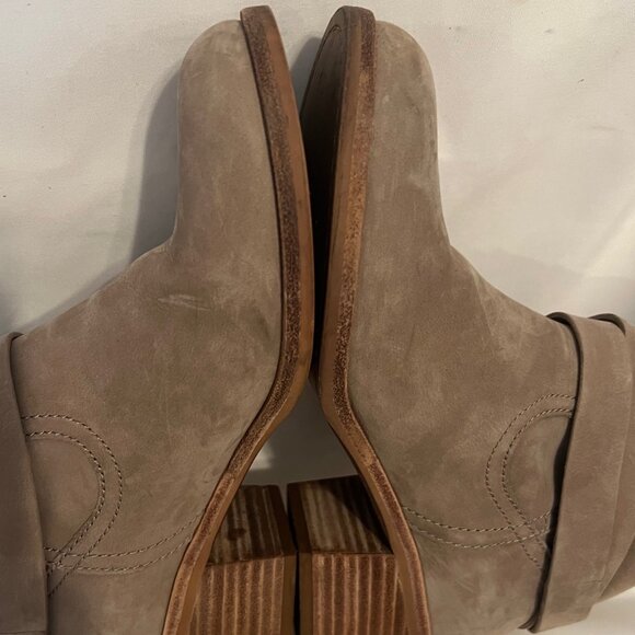 UGG Women's Light Taupe Suede Elora Ankle Harness Boots-2" Block Heels-Size 7 - Picture 3 of 16